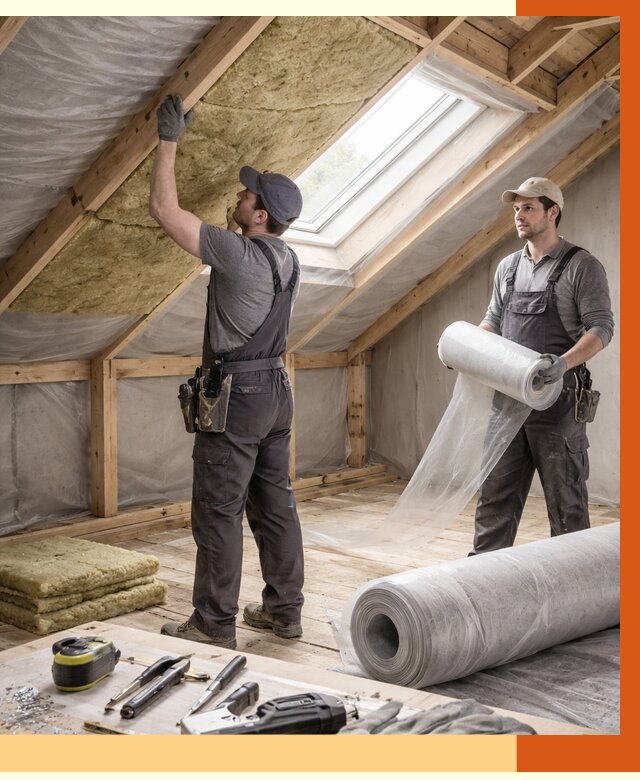 Утепление крыши изнутри мансарды в Апатитах от 4356 руб./м² | ТепломастерПтт